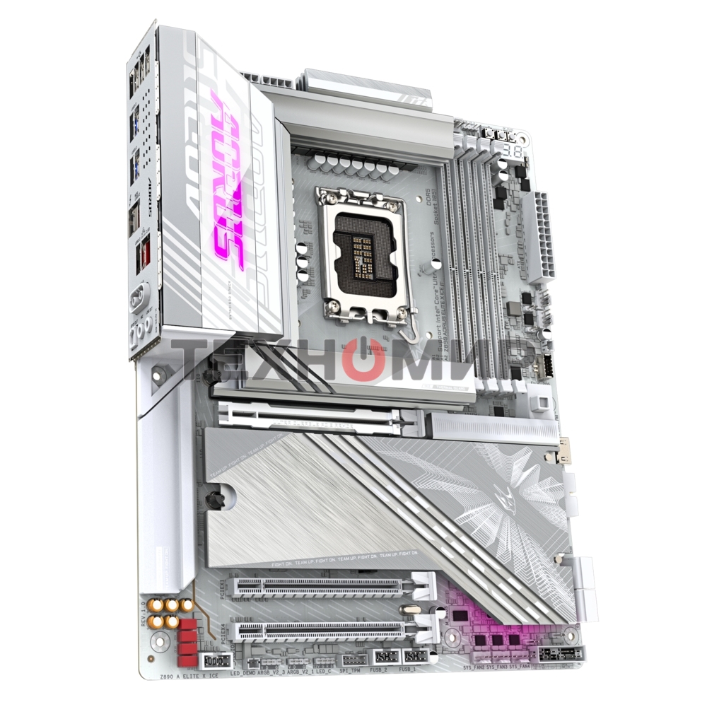 Материнская плата Gigabyte Z890 AORUS ELITE X ICE, LGA 1851, Intel Z890, 4xDDR5, 4xSATA, 5xM.2, 1xPCIe 5.0 x16, 1xPCIe 4.0 x4, 1xPCIe 4.0 x1, 1x 2.5Gb LAN, 4xUSB-A 3.2 Gen 1, 2xUSB-A 3.2 Gen 2, 4xUSB-A 2.0, 1xUSB-C (Thunderbolt 4), 2x3.5 мм, 7.1, ATX