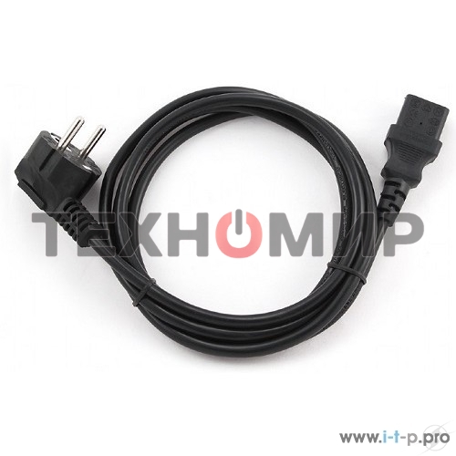 Кабель питания Cablexpert PC-186-1-3M, 3м, Schuko- C13, 3x1кв.мм, черный, с заземлением, пакет