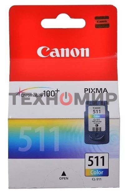 Картридж струйный CL-511 (2972B007) для Canon PIXMA MP240, PIXMA MP260, PIXMA MX320, PIXMA MX330 EMB, Цветной, 244стр., 9 мл.
