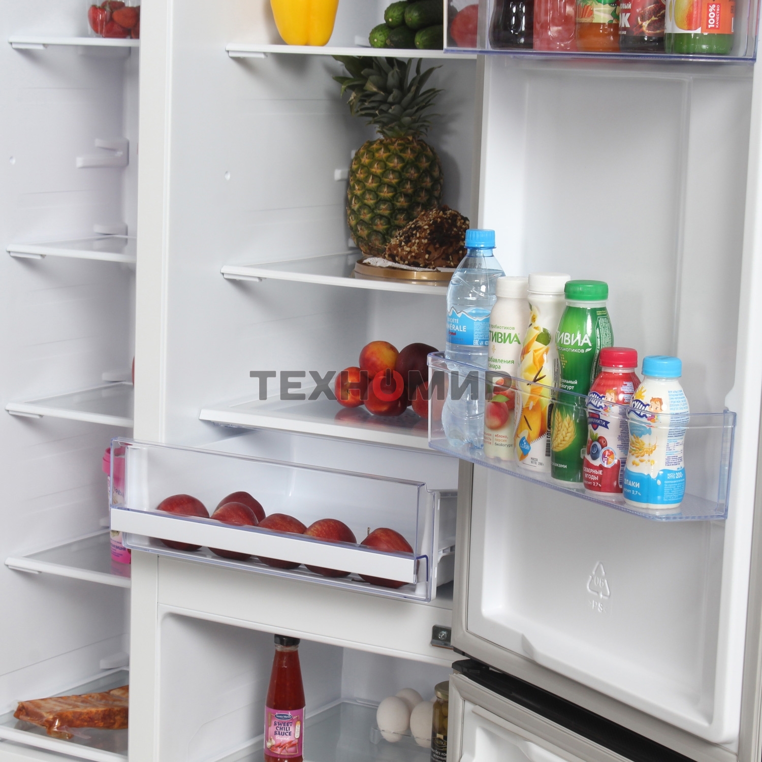 Холодильник Hyundai CS5073FV шампань стекло трехкамерный инвертер Side by Side 292/167л морозилка сбоку