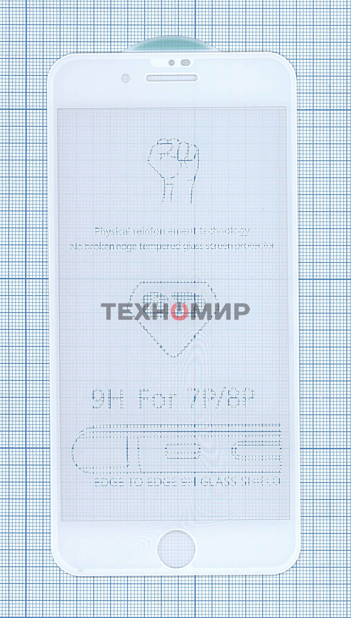 Защитное стекло 6D для Apple iPhone 7/8 Plus белый