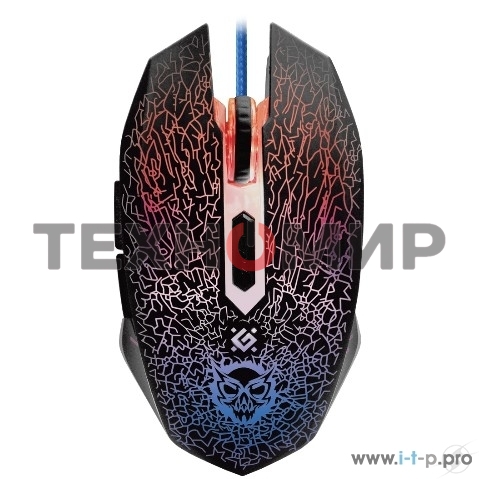 Мышь проводная Defender Shock GM-110L черный, 3200 dpi, USB, кнопки - 6