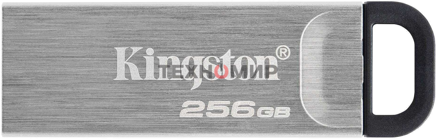 Флешка USB Kingston KYSON (DTKN/256GB), 256Gb, USB 3.2 Gen 1, R/W 200/60, серебристый/черный