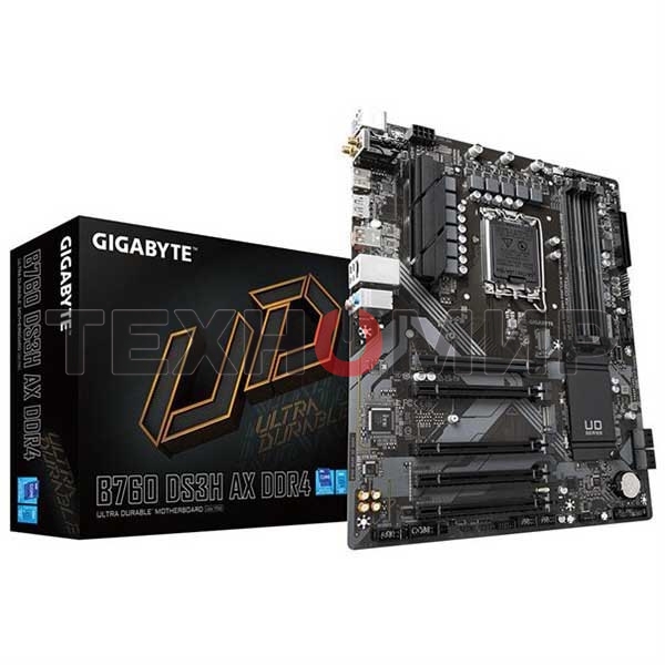Материнская плата Gigabyte B760 DS3H, LGA 1700, Intel B760, 4xDDR5, 4xSATA, 2xM.2, 1xPCIe 4.0 x16, 4xPCIe 3.0 x1, 1xHDMI, 1xDP, 1x 1Gb LAN, 1xUSB 3.2 Gen 2, 1xUSB 3.2 Gen 2x2, 4xUSB 2.0, 3x3.5 мм, 7.1, ATX
