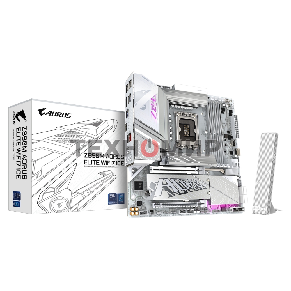 Материнская плата Gigabyte Z890M AORUS ELITE WIFI7 ICE, LGA 1851, Intel Z890, 4xDDR5, 4xSATA, 3xM.2, 1xPCIe 4.0 x4, 1xPCIe 5.0 x16, 1xDP, 1xUSB-C, 1x 2.5Gb LAN, 1xUSB-A 3.2 Gen 2, 4xUSB-A 3.2 Gen 1, 2x3.5 мм, TOSLINK, 7.1, 1xUSB4, mATX