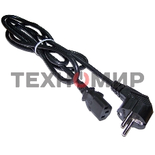Шнур питания Lanmaster C13-Schuko, 3х0.75, 220В, 10А, черный, 1.5 метра