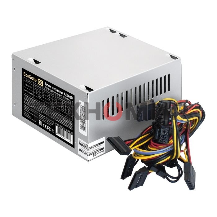 Блок питания ExeGate AB400 (EX219183RUS), 400Вт, 80мм, серый