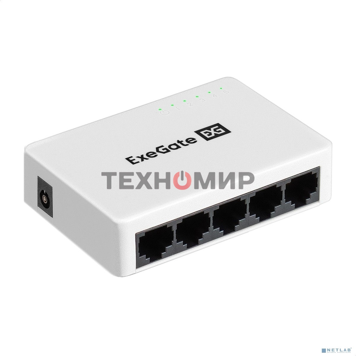 Коммутатор неуправляемый ExeGate EDES-1005C (5-портовый UTP 10/100Mbps, с функцией энергосбережения (Green Ethernet Technology), настольный)