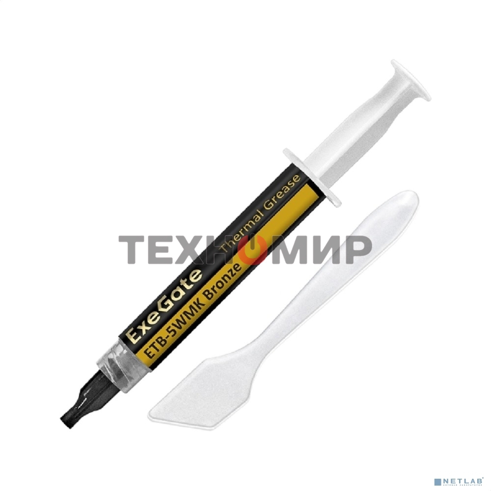 Термопаста ExeGate ETb-5WMK Bronze (4,9 Вт/(м•К), 3г, шприц с лопаткой)