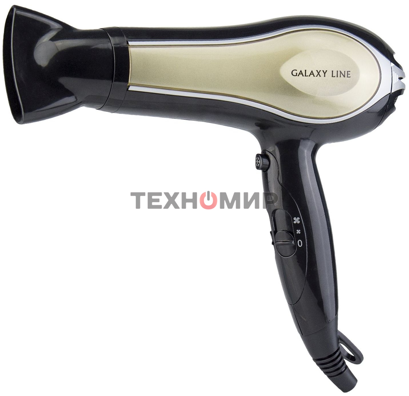 Фен Galaxy GL 4316 черный/золотистый, 2200 Вт