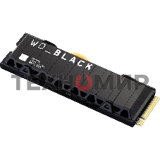 Накопитель SSD WD 1Tb Black SN850X, M.2(22x80мм), NVMe, PCIe 4.0 x4, 3D TLC, R/W 7300/6300Mb/s, IOPs 800 000/1 100 000, TbW 600, DWPD 0.3, with Heat Spreader (12 мес.)