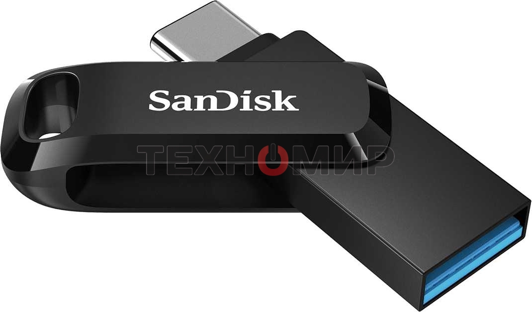 Флешка USB SanDisk DDC3 Ultra Dual Go (SDDDC3-064G-G46), 64Gb, USB 3.1/USB Type-C, R/W 150/30, черный