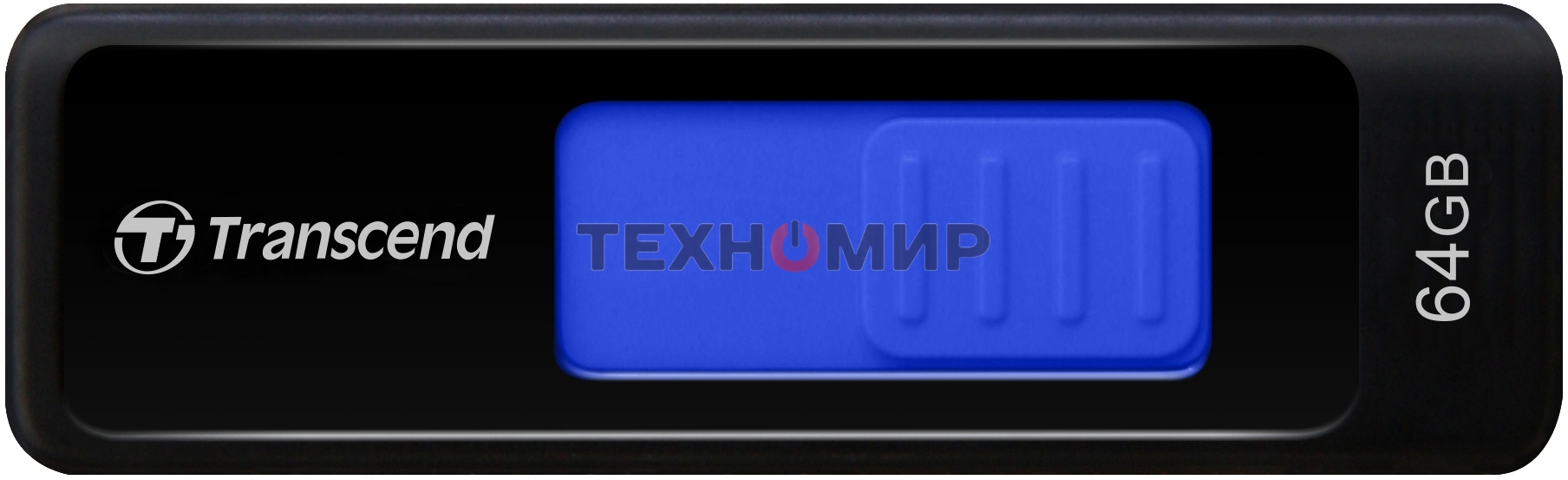 Флешка USB Transcend JetFlash 760 (TS64GJF760), 64Gb, USB 3.0, R/W 130/40, черный/синий