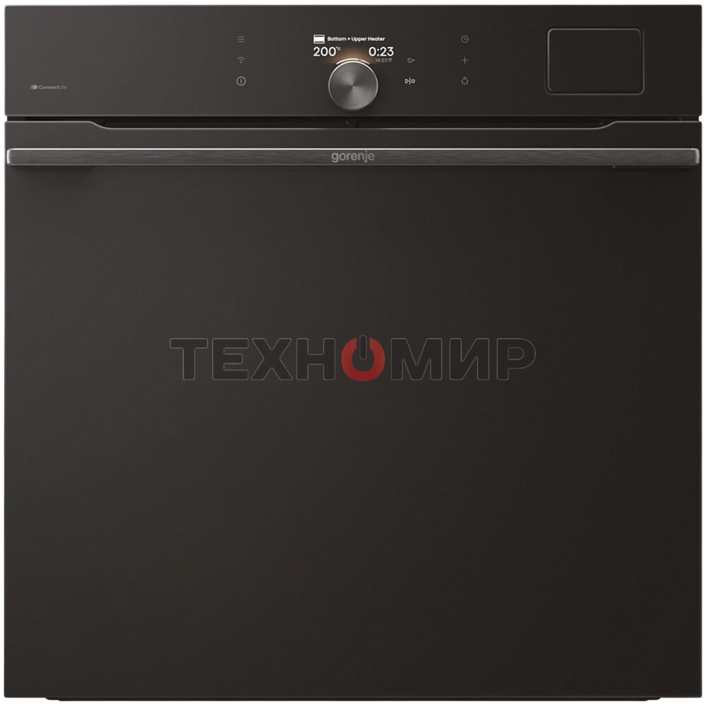 Встраиваемая электрическая духовка Gorenje BFS6148B, объем 77 л, макс. температура 230 градусов, сенсорное/поворотное управление, Wi-Fi, пар (FullSteam), сувид, AirFry, автоматические программы, телескопические направляющие на одном уровне, термощуп, дина