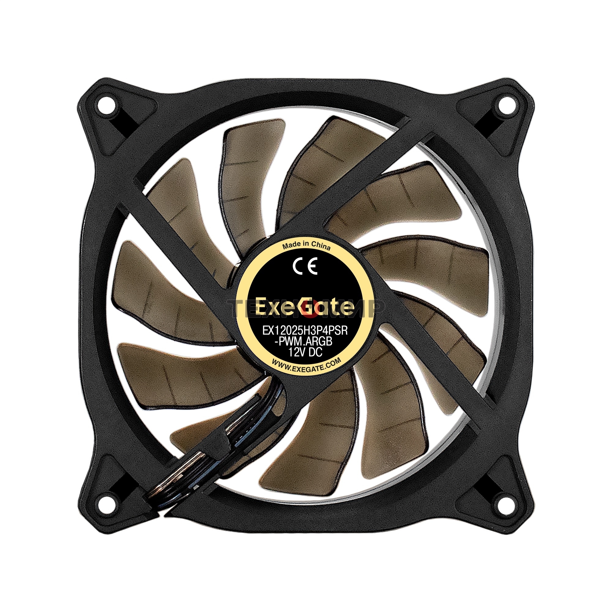 Вентилятор для корпуса ExeGate EX12025H3P4PSR-PWM.ARGb черный, 120 мм, 1800 об/мин, 26 дБ, 4 pin