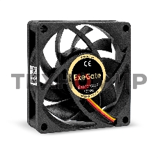 Вентилятор для корпуса ExeGate EX07015B3P черный, 70 мм, 3000 об/мин, 27 дБ, 3 pin