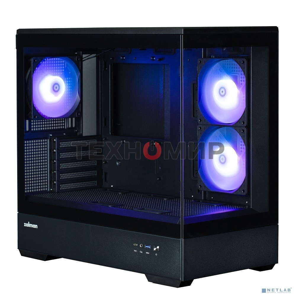 Компьютерный корпус ZALMAN P30 V2, MATX, черный, WINDOW, 2x3.5