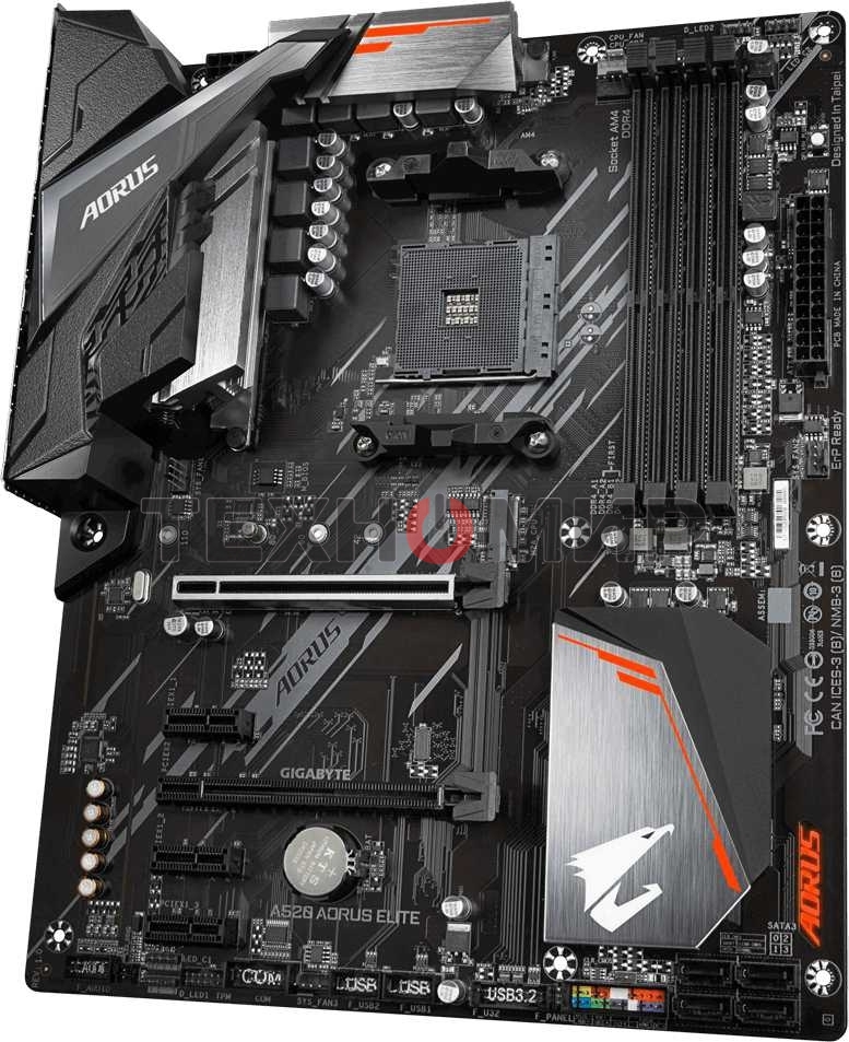 Материнская плата Gigabyte A520 AORUS ELITE, AM4, AMD A520, 4xDDR4, 4xSATA, 1xM.2, 1xPCI-E 3.0 x16, 1xHDMI, 1xDVI-D, 1x 1Gb LAN, 2xUSB 2.0, 4xUSB 3.2 Gen 1, 3x3.5 мм, 7.1, Micro-ATX