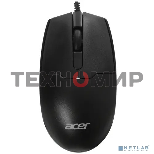 Мышь проводная Acer OMW126 черный, 1200 dpi, USB, кнопки - 3