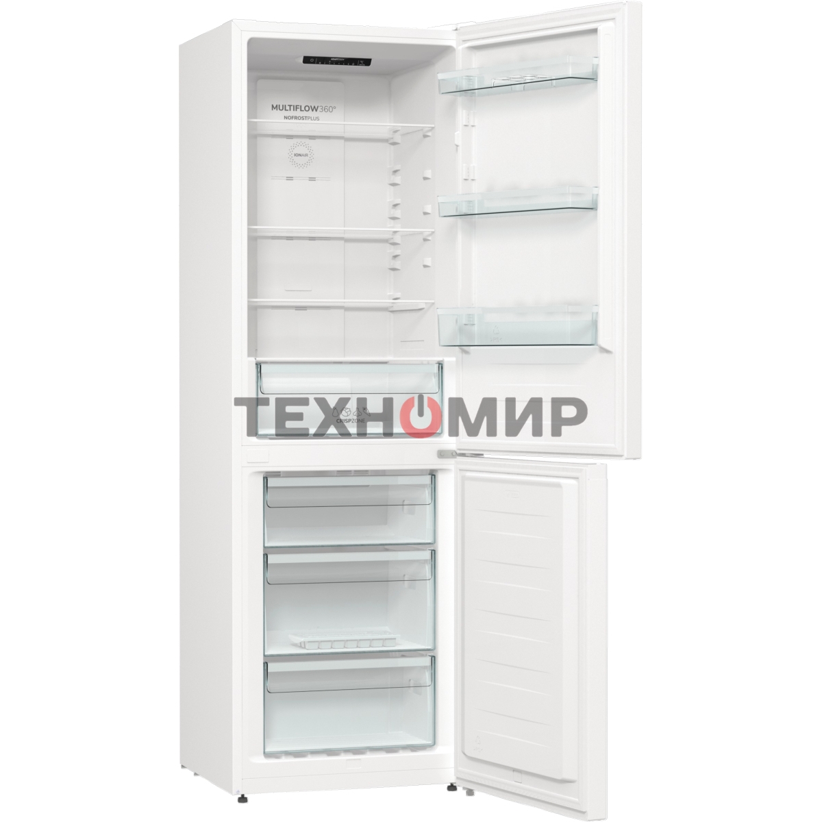 Холодильник Gorenje NRK619EEW4 белый двухкамерный 203/99л морозилка снизу, No Frost