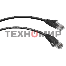 Патч-корд Cabeus PC-UTP-RJ45-Cat.5e-2m-BK UTP, cat. 5e, 2 м, неэкранированный, черный. 7681c