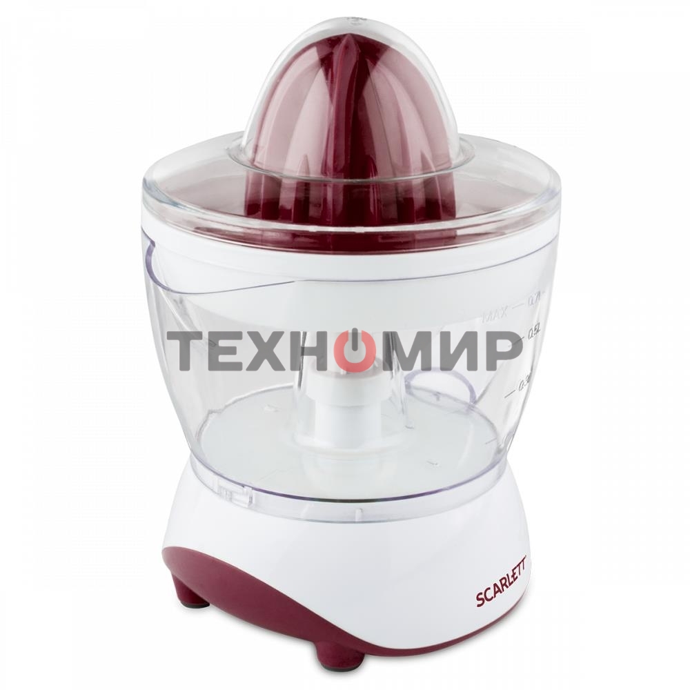 Соковыжималка цитрусовая Scarlett SC-JE50C06 25Вт рез.сок.:700мл. белый/коричневый