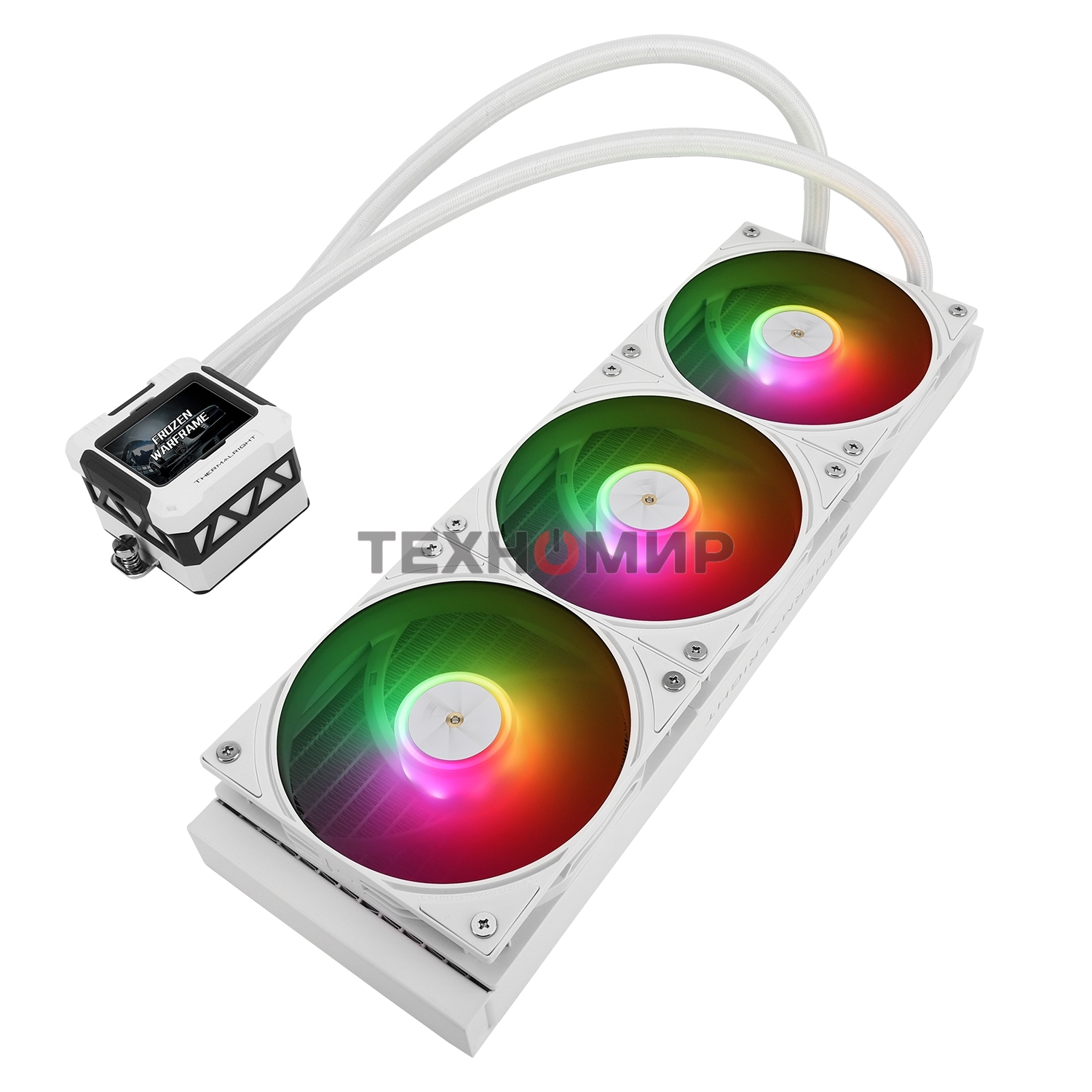 Система жидкостного охлаждения Thermalright Frozen Warframe 360 ARGb Soc-AM5/AM4/1200/1700/1851 белый 4-pin 29.8dB Al LCD Ret (F-WFRAME-360-WH-ARGb)