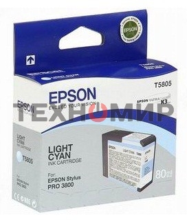 Картридж струйный Epson T5805 (C13T580500) светло-синий (80 мл) для Stylus Pro 3800