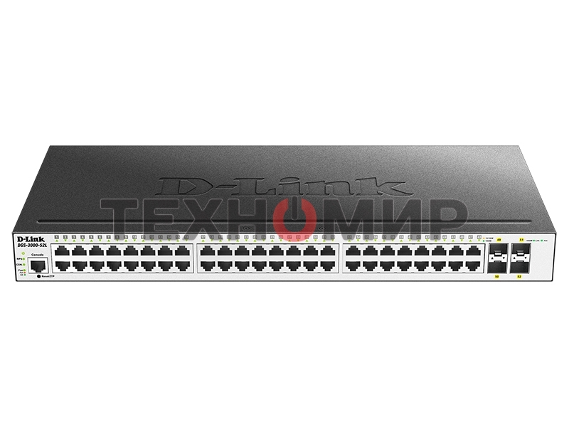 Коммутатор D-Link DGS-3000-52L/B1A 48G 4SFP управляемый