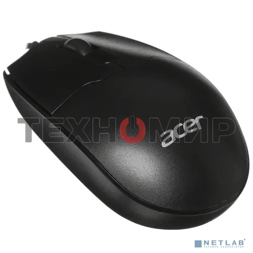 Мышь проводная Acer OMW126 черный, 1200 dpi, USB, кнопки - 3