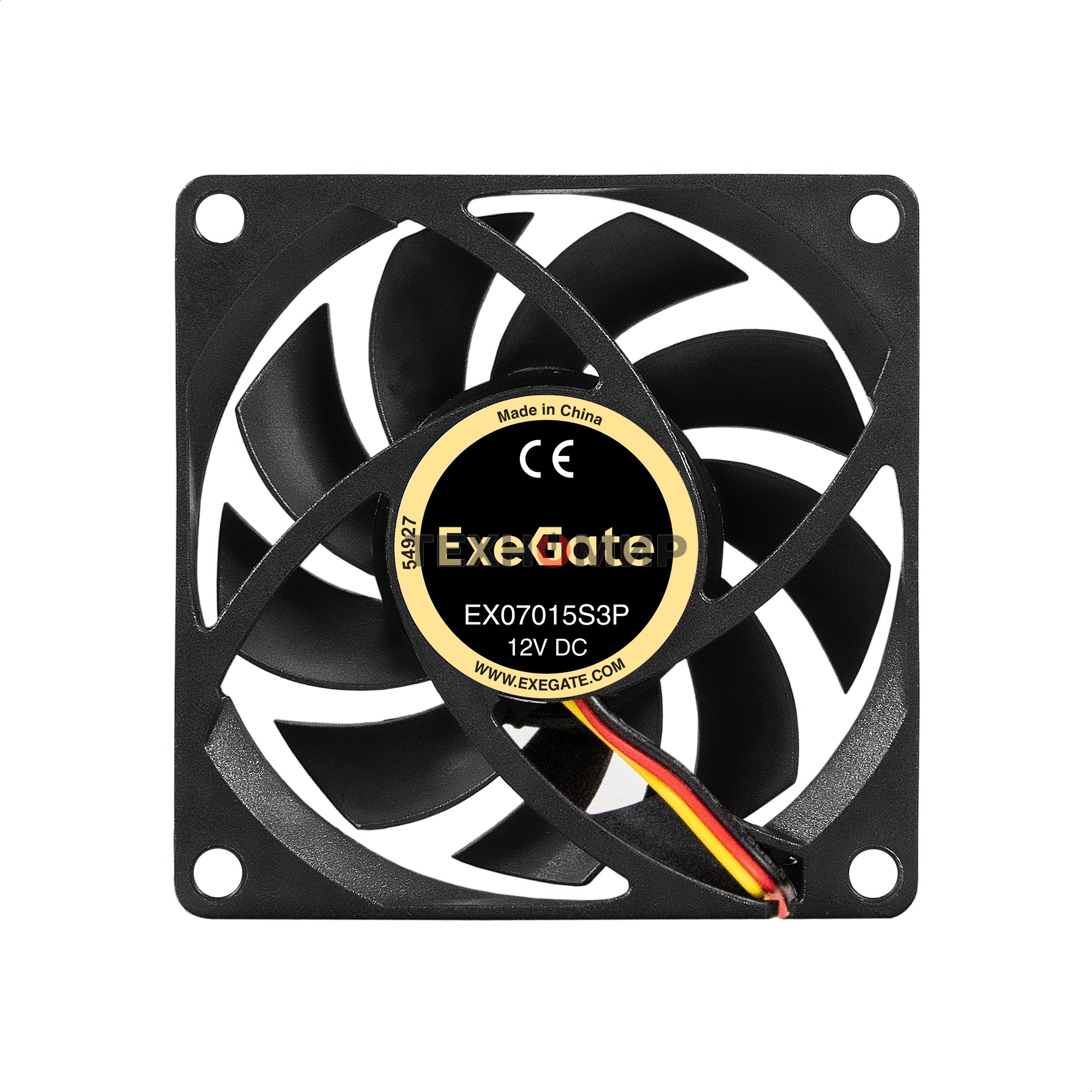 Вентилятор для корпуса ExeGate EX07015S3P черный, 70 мм, 3000 об/мин, 27 дБ, 3 pin