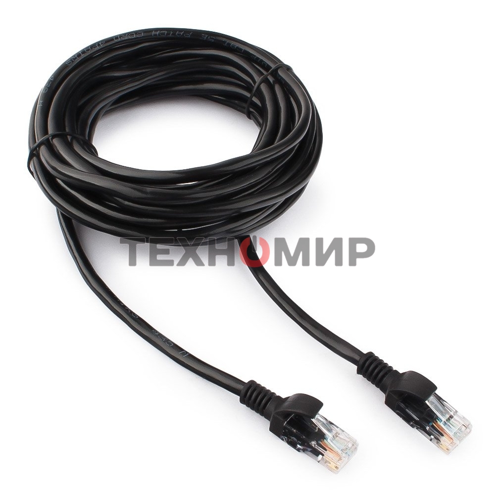 Патч-корд UTP Cablexpert cat.5e, 5м, литой, многожильный черный