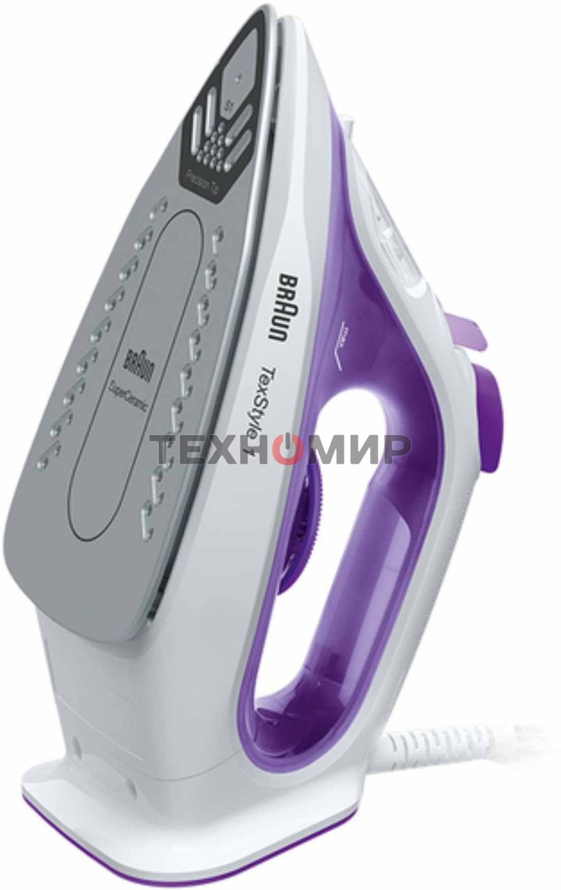 Утюг Braun TexStyle1 SI1080VI фиолетовый/белый, 2000 Вт, 25 г/мин, 130 г/мин, 220 мл