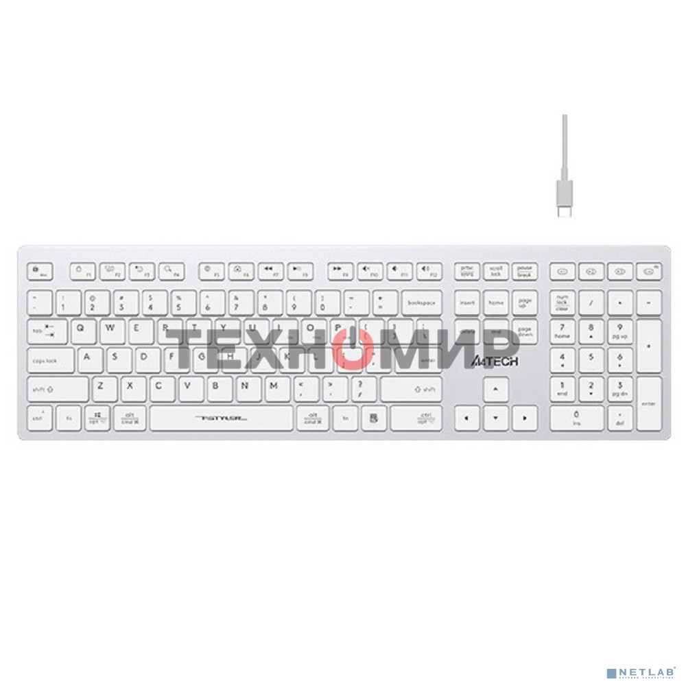 Клавиатура беспроводная A4Tech Fstyler FBX50C, USB, Bluetooth/Радиоканал, белый