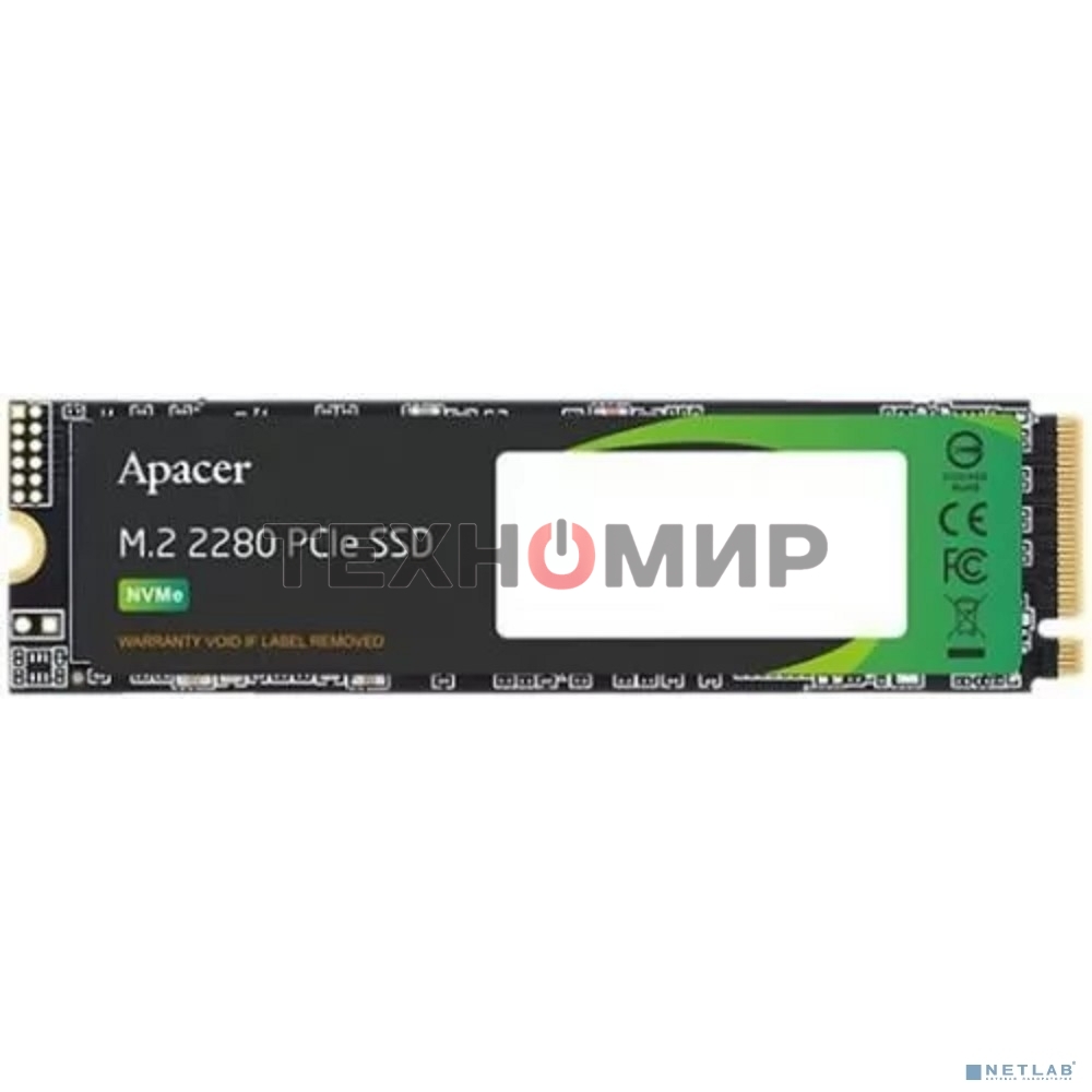 Накопитель SSD Apacer 2Tb, PCIe 3.0 x4, M.2 2280, NVMe v1.3, R/W 2100/1700, 3D NAND