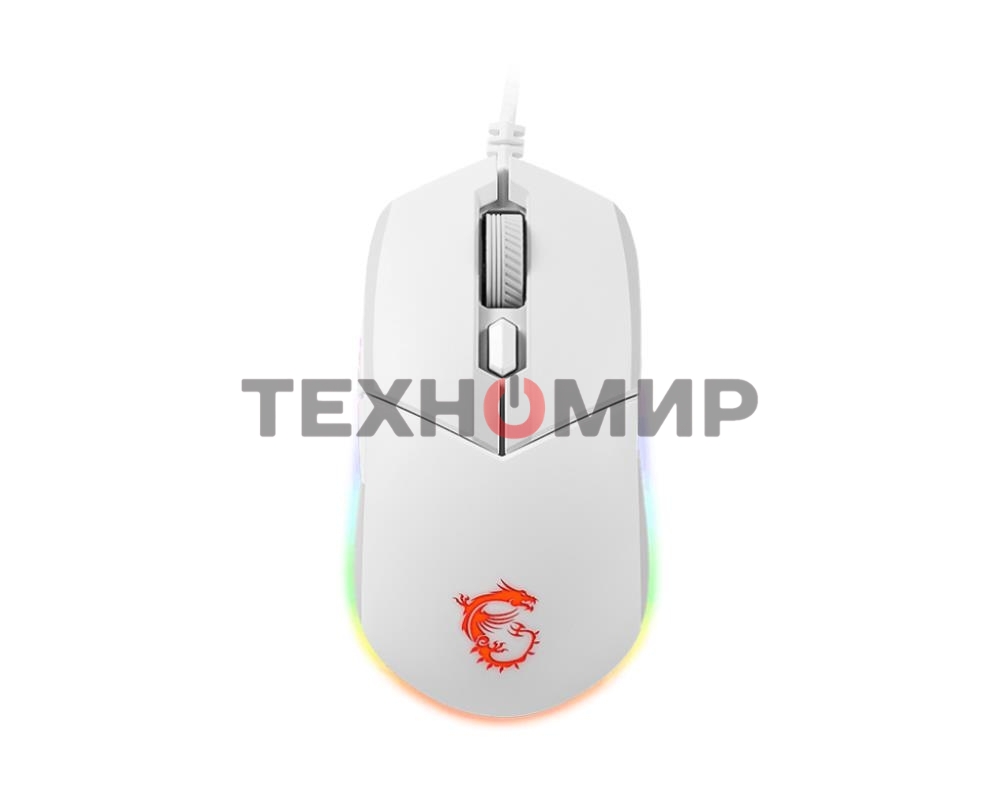 Мышь проводная MSI Clutch GM11 белый, 5000 dpi, USB, кнопки - 6