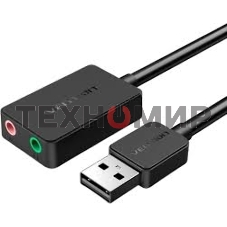 Внешняя звуковая карта Vention USB Черная, шт.