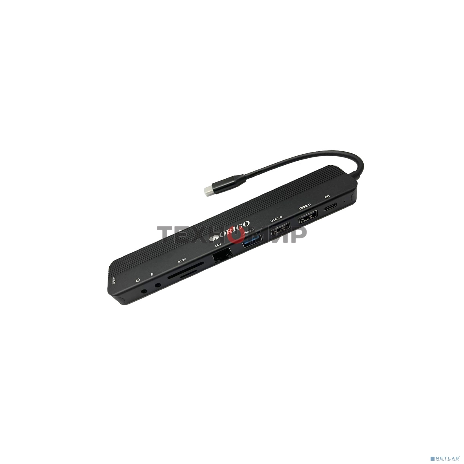 Док-станция USB-C 9-в-1 ORIGO OU3350SNPD/A1A USB 3.0, 2xUSB 2.0, USB-C/PD 3.0, HDMI, Gigabit LAN, SD/TF/microSD, TRRS, Mic