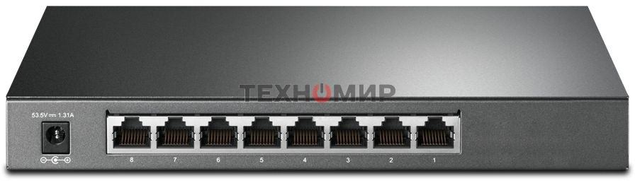 Коммутатор TP-Link JetStream 8-Port Gigabit Smart Switch with 4-Port PoE+, 4× Gigabit PoE+ Ports, 802.3at/af, 62 W PoE Power, Desktop Steel CaseIntegration with Omada SDN Controller, 802.1Q VLAN, STP/RSTP/MSTP, IGMP Snooping, 802.1p/DSCP QoS, ACL, 802.1x,