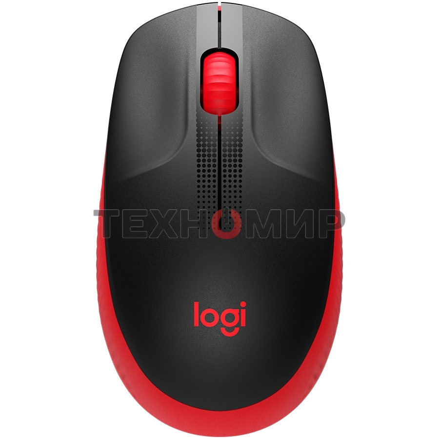 Мышь беспроводная Logitech M190 черный/красный, 1000 dpi, радиоканал, USB, кнопки - 3
