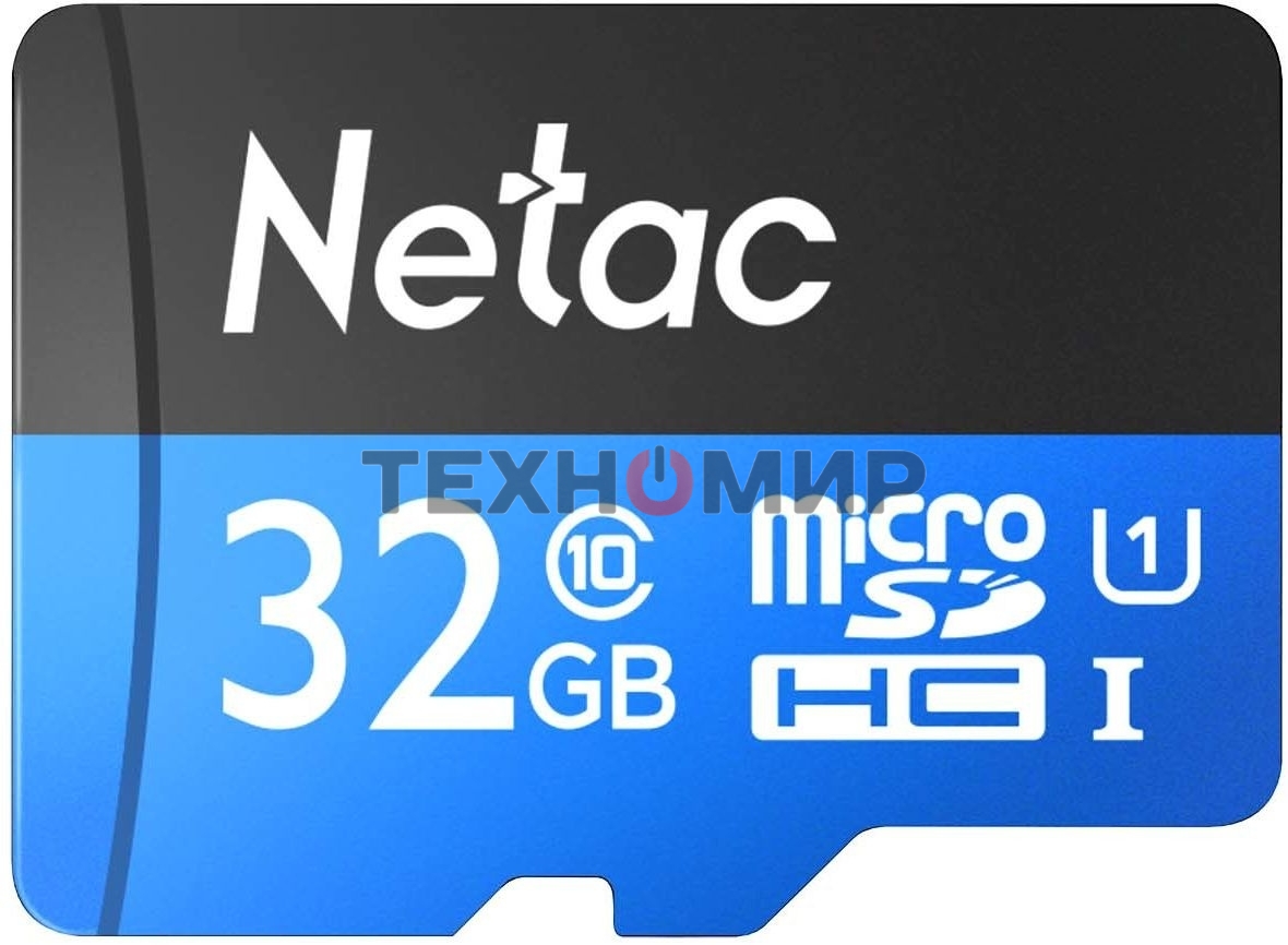 Флеш карта microSDHC 32Gb Netac P500 NT02P500STN-032G-R (с SD адаптером) 80Mb/s