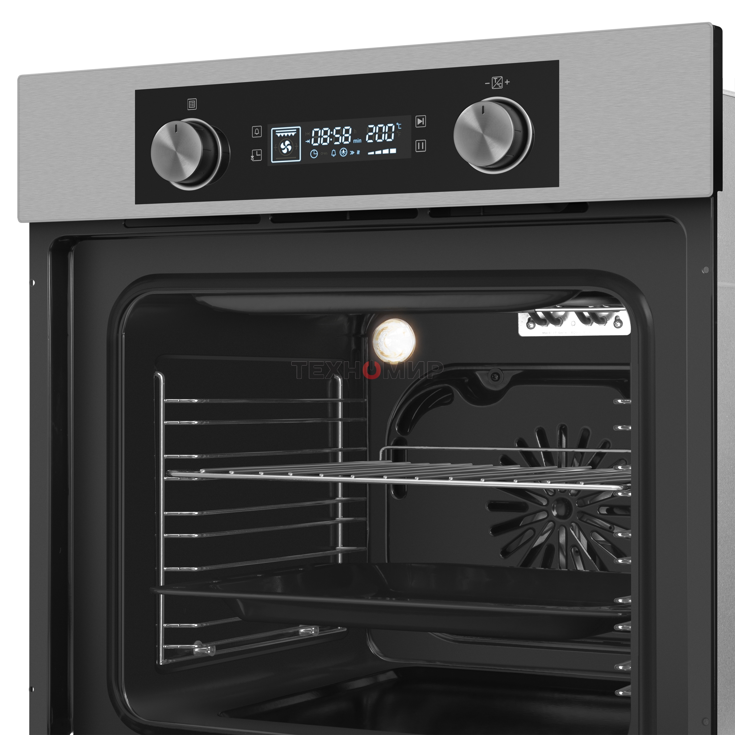 Шкаф духовой электрический Maunfeld AEOH60102S, 60л, дверца с 3 стеклами, нержавеющая сталь