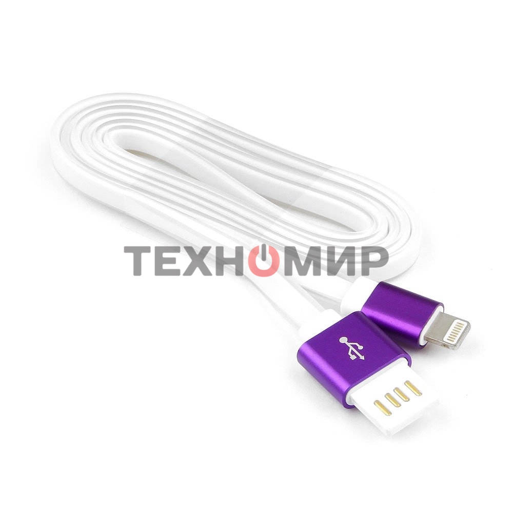 Кабель Gembird USB 2.0 Cablexpert AM/Lightning 8P, 1м, силиконовый шнур, разъемы фиолетовый металлик, пакет