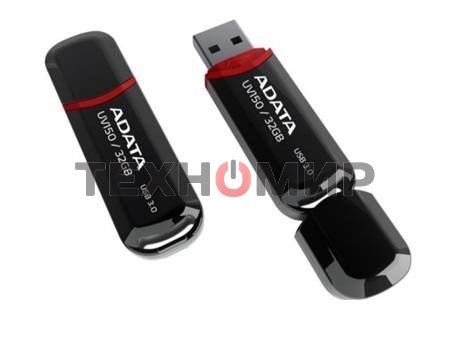 Флешка USB ADATA UV150 (AUV150-128G-RBK), 128Gb, USB 3.0, R/W 100/30, черный