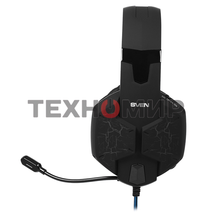 Гарнитура проводная SVEN AP-U980MV, черный-синий (USB, LED, 7.1, 2.2m)
