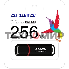 Флешка USB ADATA UV150 (AUV150-256G-RBK), 256Gb, USB 3.0, R/W 100/30, черный