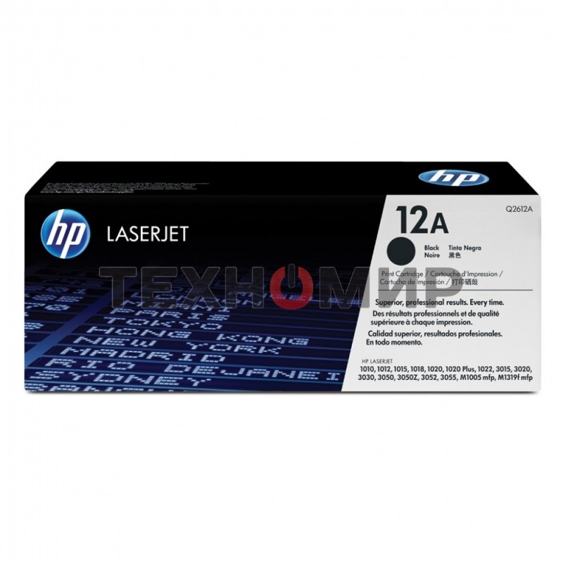 Картридж лазерный HP Q2612A черный для LaserJet 1010/1018/1020/1012/1015/3015/3020/3030 (2000 стр.)