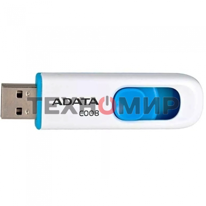 Флешка USB ADATA C008 (AC008-32G-RWE), 32Gb, USB 2.0, R/W 15/5, белый/синий