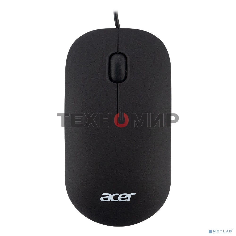Мышь проводная Acer OMW122 черный, 1200 dpi, USB, кнопки - 3