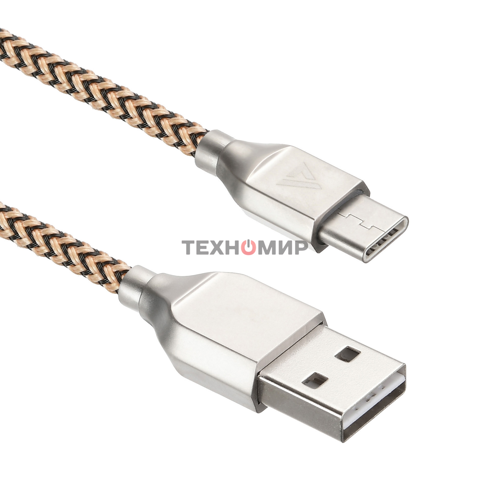 Кабель USB ACD-Titan Type-C ~ USB-A Нейлон, 1м, желто-черный